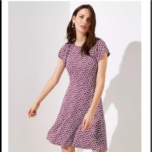 Loft Flowerbud Flare Dress